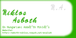 miklos asboth business card